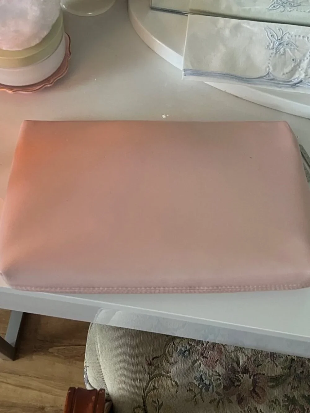 Dior Beauty Beaded Pink Faux Leather Makeup Bag